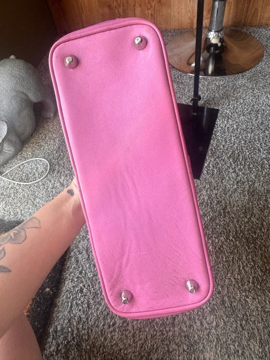 Coach Y2K pink hamptons Leather satchel Bag with White Trim - Picture 6 of 8